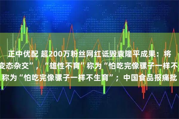 正中优配 超200万粉丝网红诋毁袁隆平成果：将“三系杂交技术”称为“变态杂交”，“雄性不育”称为“怕吃完像骡子一样不生育”；中国食品报痛批